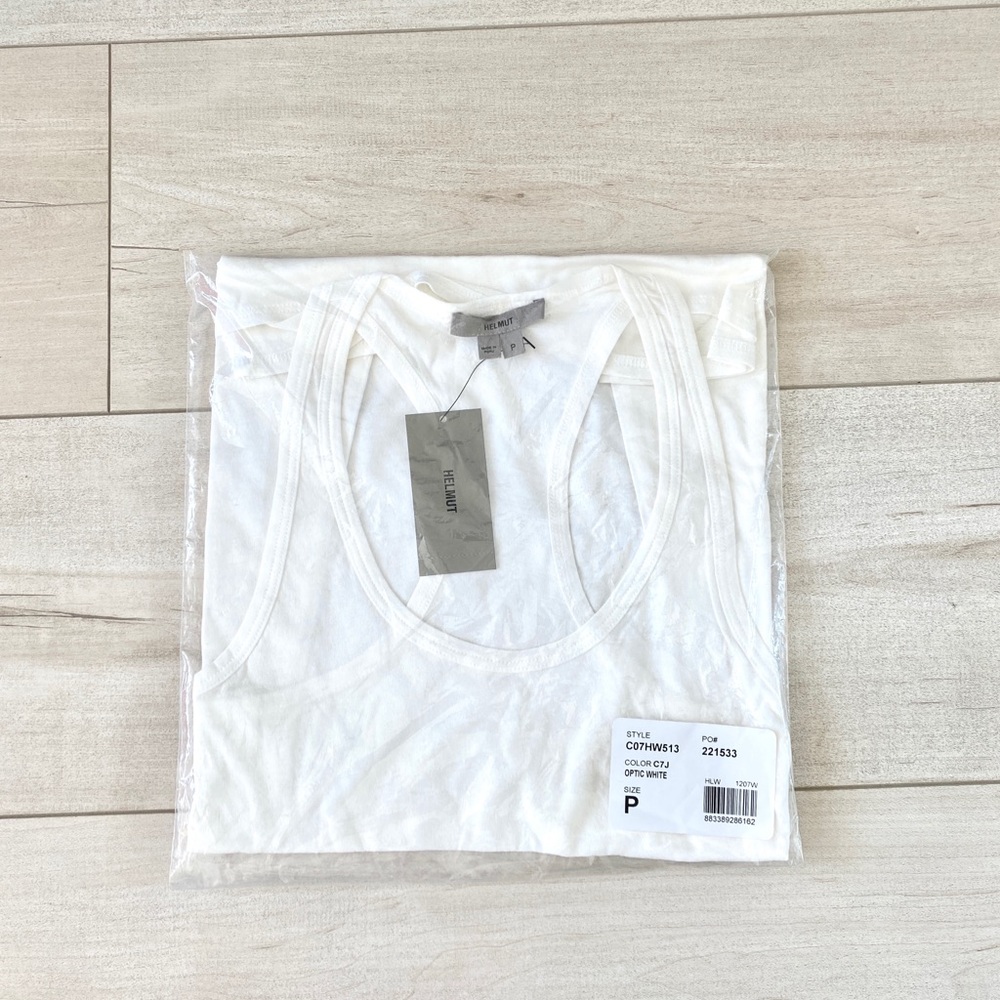 NWT ✨ Helmut Lang racerback tank in WHITE
